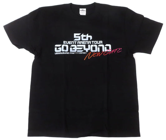 Umamusume Pretty Derby Official Logo T-Shirt - 5th EVENT ARENA TOUR GO BEYOND -NEW GATE- (Black, Size L) by Cygames - Used