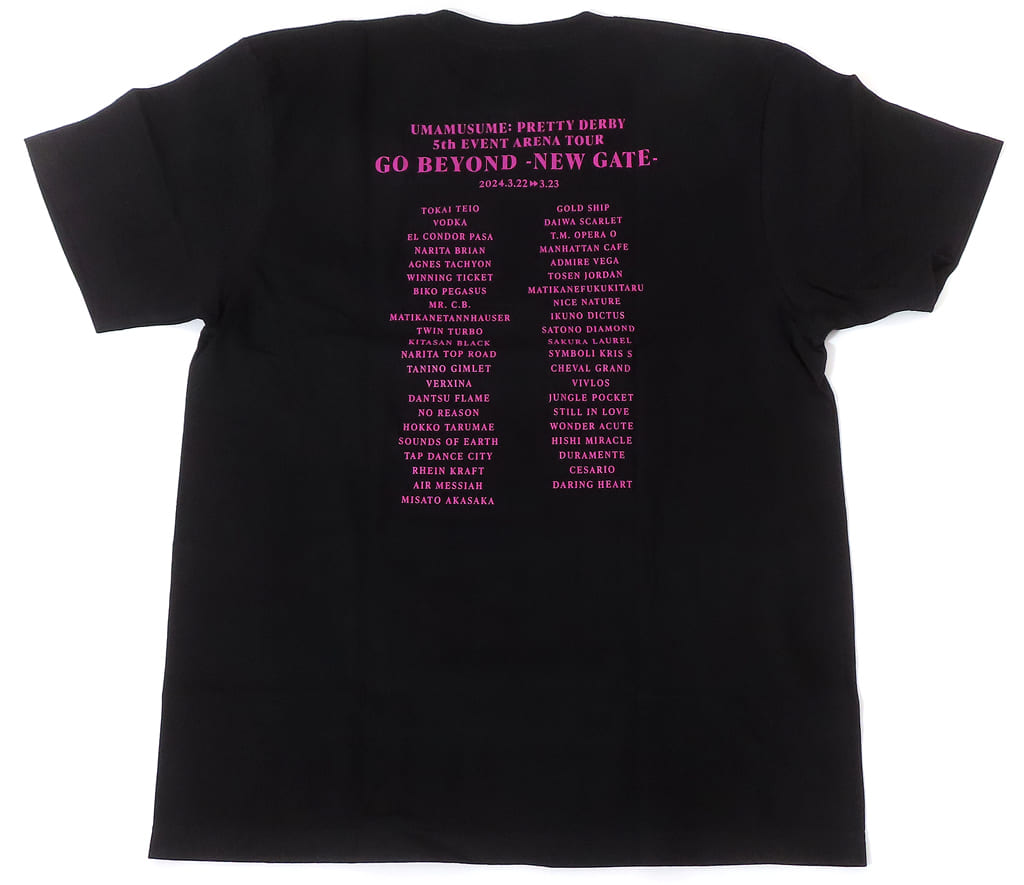 Umamusume Pretty Derby Official Logo T-Shirt - 5th EVENT ARENA TOUR GO BEYOND -NEW GATE- (Black, Size L) by Cygames - Used