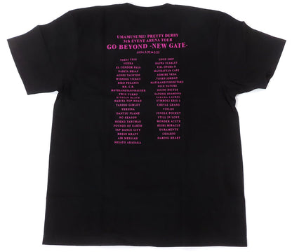 Umamusume Pretty Derby Official Logo T-Shirt - 5th EVENT ARENA TOUR GO BEYOND -NEW GATE- (Black, Size L) by Cygames - Used
