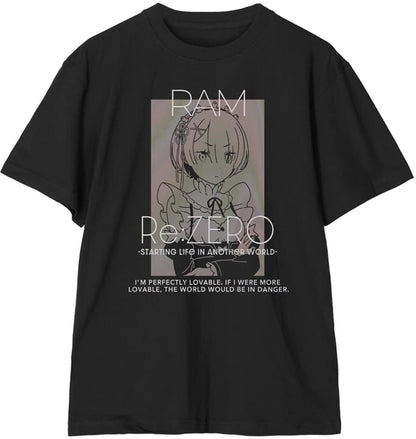 Re:ZERO Ram Aurora Flash T-Shirt – Black Men's XL