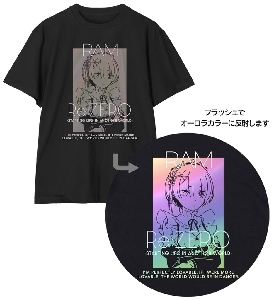 Re:ZERO Ram Aurora Flash T-Shirt – Black Men's XL