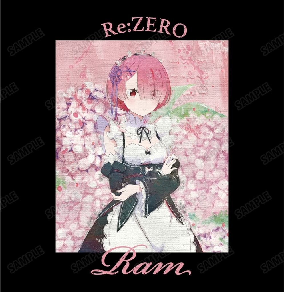 Ram grunge CANVAS Back-Print Hoodie Black Men's L Re:ZERO
