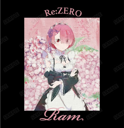 Ram grunge CANVAS Back-Print Hoodie Black Men's L Re:ZERO