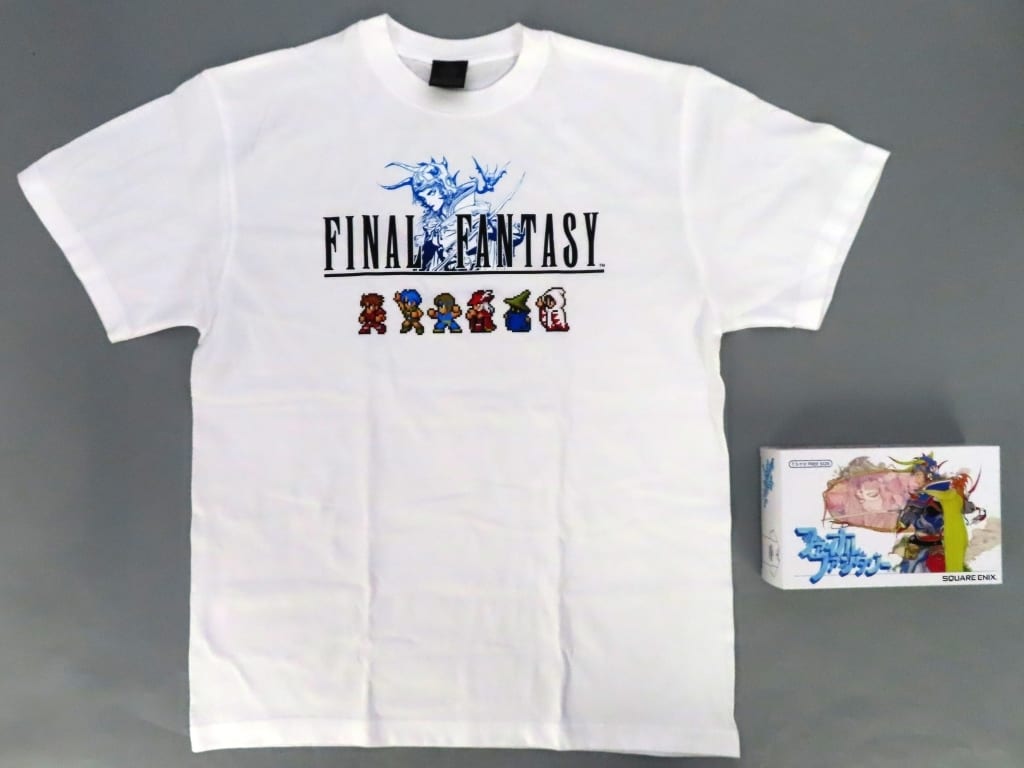 Final Fantasy I Pixel Art T-Shirt White Free Size