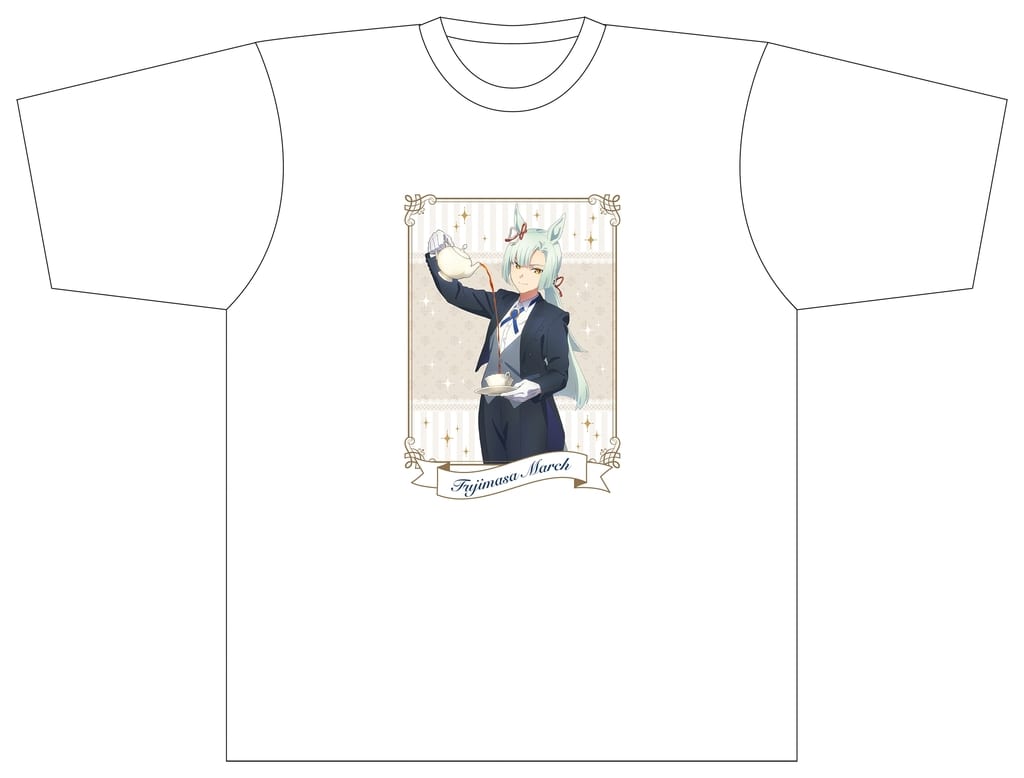 Fujimasa March T-Shirt White - Umamusume: Cinderella Gray - Men's L (Movic, Cotton, Full-Color Print) - Pre-owned