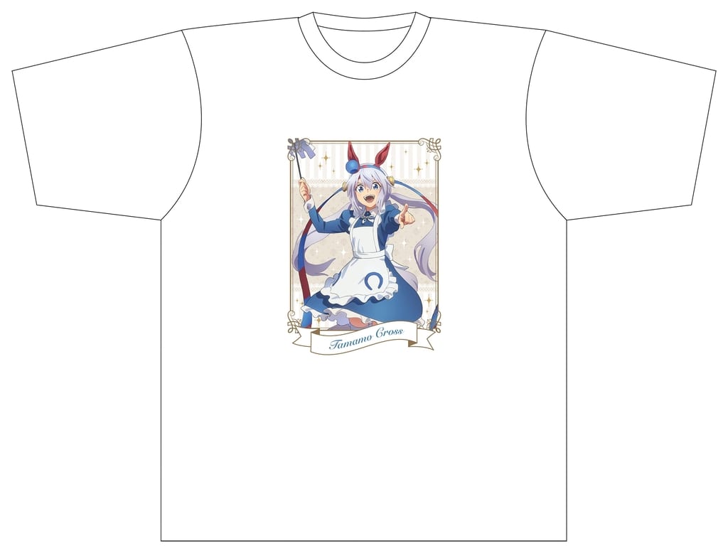 Tamamo Cross T-Shirt (Men's L) - Umamusume: Cinderella Gray - Movic Full-Color Print White (Used)