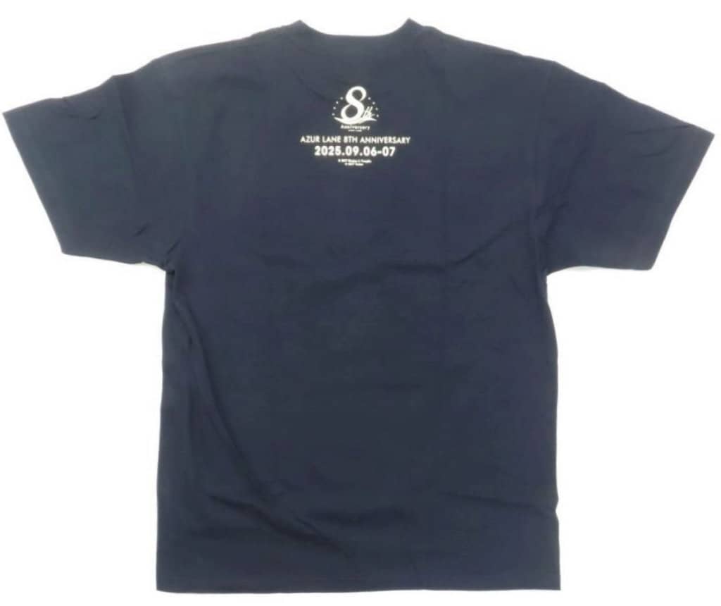 Azur Lane EXPO 8th Anniversary Event T-Shirt - Black XL Size, Yostar, Pre-owned