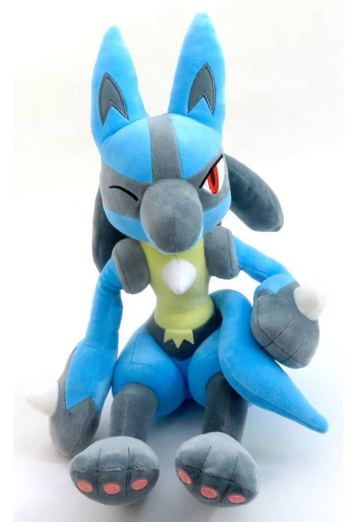 Lucario & Mew Mofugutto Look at My Tail! Plush Pokemon Banpresto Prize 24 cm