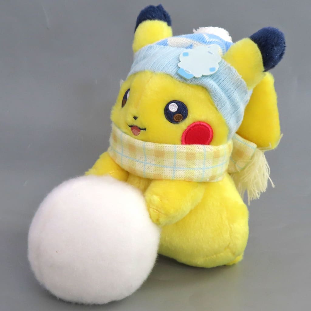 Pikachu Snow Play Plush - Pokémon Center Exclusive (Approx. 13.5 × 19.5 × 19 cm) - Pre-owned