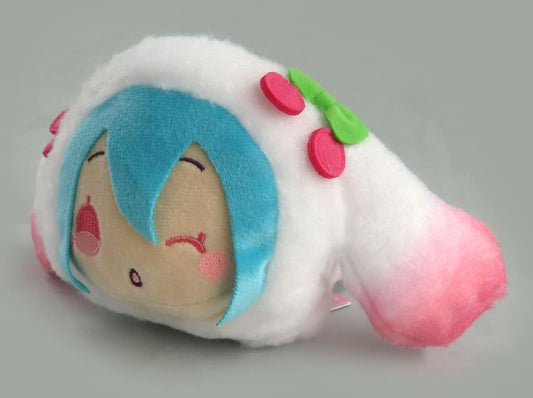 Hatsune Miku (Cherry) Laying Plush Sakura Ver. (EX) - Hatsune Miku × Cinnamoroll Collaboration, Sega, 16cm (Pre-owned)