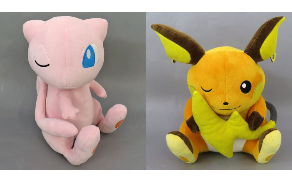 Raichu & Mew Plush Set - Mofugutto 'Look at My Tail!' 2-Piece Set (Banpresto, ~26cm) - Pokémon Official