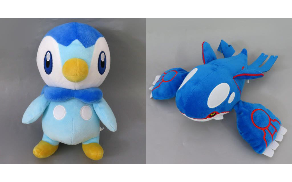 Kyogre & Piplup Plush 2-Piece Set - Mofugutto Color Selection (Blue) - Pokémon - Banpresto - Pre-owned