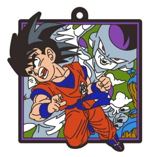Son Goku & Frieza Dragon Ball Rubber Mascot ART Gummy Keychain - Bandai, Approx. 55 x 55 mm, No. 5