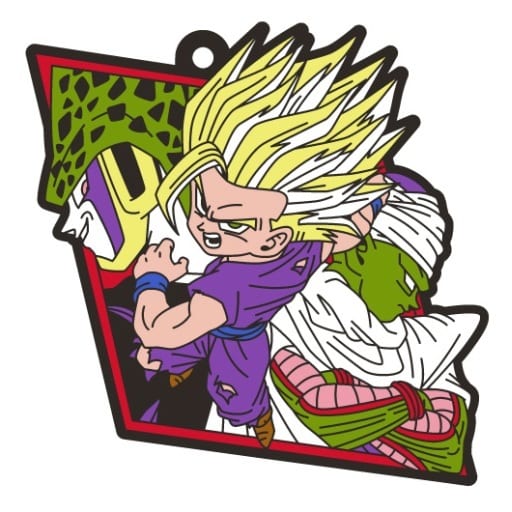 Gohan, Piccolo & Cell Dragon Ball Rubber Mascot Keychain - Rubber Mascot ART Gummy Series, Approx. 55 x 55 mm, Bandai, No. 7