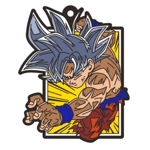 Goku Ultra Instinct Dragon Ball Rubber Mascot ART Gummy Keychain by Bandai, Approx. 55 x 55 mm, Pre-Owned, No. 11