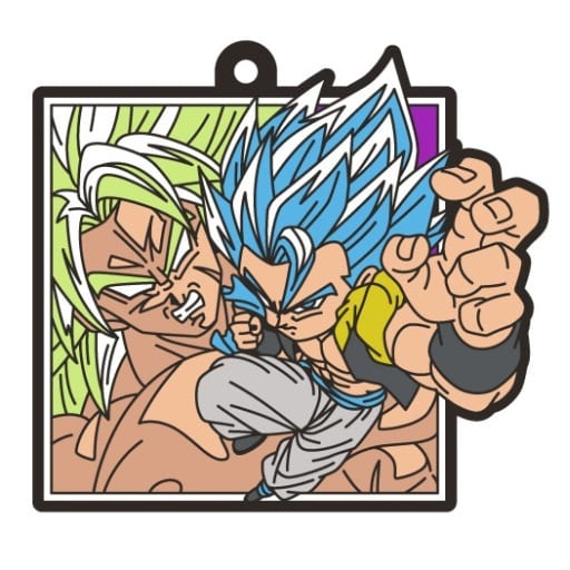 Gogeta & Broly Dragon Ball Rubber Mascot ART Gummy Keychain No. 12, Approx. 55 x 55 mm Bandai Used