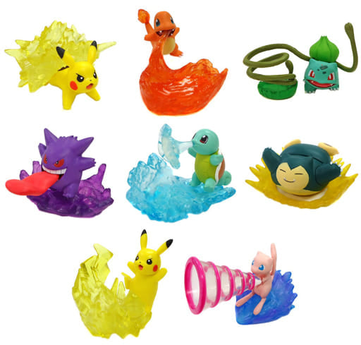 Pokemon Desk Helper Figures Complete 8-Figure Set - Re-Ment Trading Figure Desk Accessories (Used, Approx. 90x70x50mm)