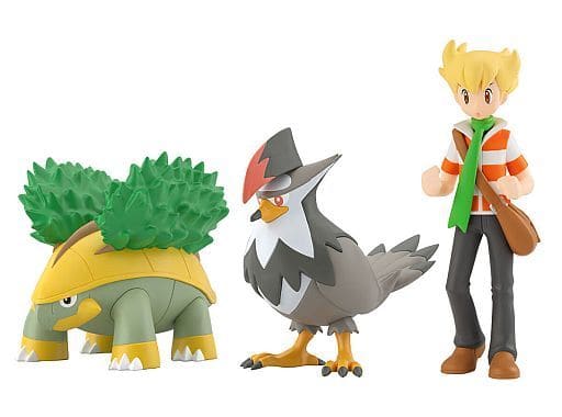 Jun & Grotle & Staraptor Figure Set - Pokémon Scale World: Sinnoh Region - 1/20 Scale Bandai Premium Bandai Limited (Used)