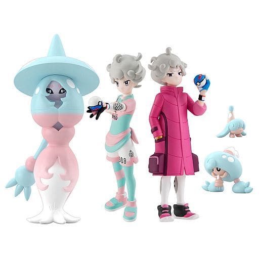 Bede (Beet) & Hatenna, Hattrem, Hatterene Pokémon Scale World Galar Region Figure Set - Bandai Premium Bandai Exclusive - 1/20 Scale (Used)