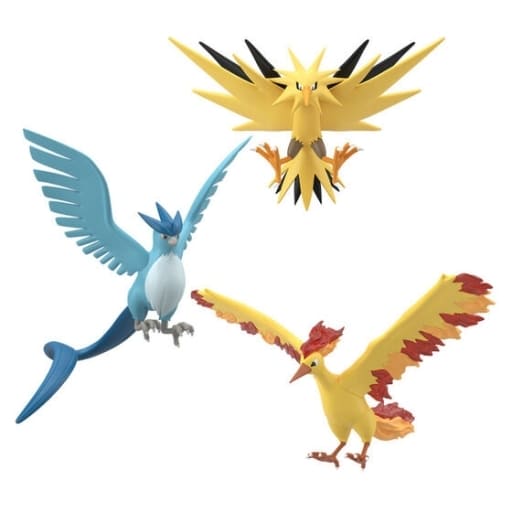Articuno, Zapdos & Moltres Pokémon Scale World Kanto Region Figure Set - Bandai Premium Bandai & Pokémon Center Exclusive (Pre-owned, 1/20 Scale, 120–180mm)