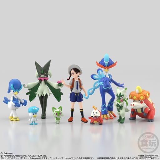Pokémon Scale World Paldea Region Set - Bandai Trading Figures Collection (9 Figures, Pre-owned)