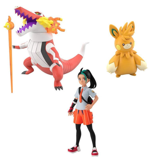 Nemona Skeledirge Pawmot Pokemon Scale World Paldea Trading Figure Set Premium Bandai Pokemon Center Exclusive Used
