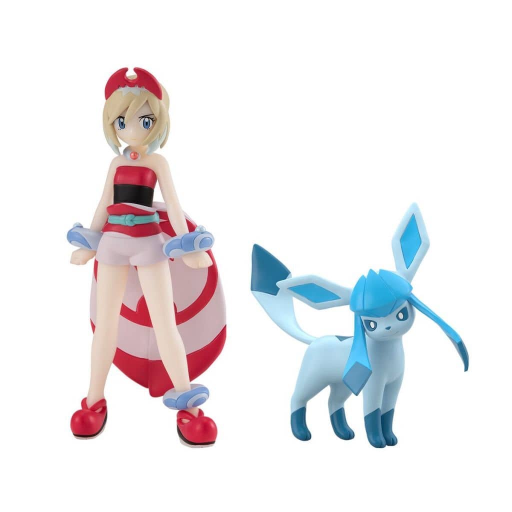 Kai & Glaceon Figure Set - Pokémon Scale World (Hisui Region) Premium Bandai Exclusive (Bandai, ~1/20 Scale)