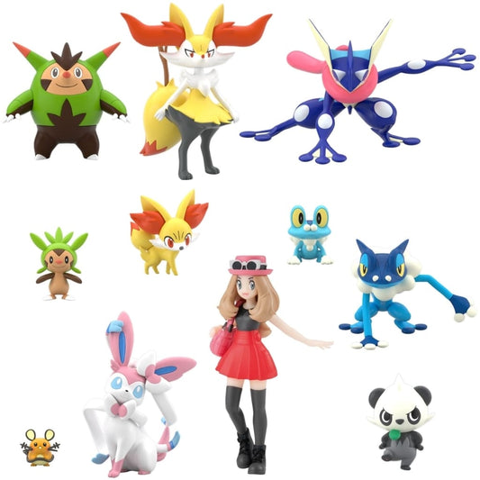 Pokémon Scale World Kalos Region Set - Bandai Trading Figure Set (11 Figures, 1:20 Scale) - Pre-owned