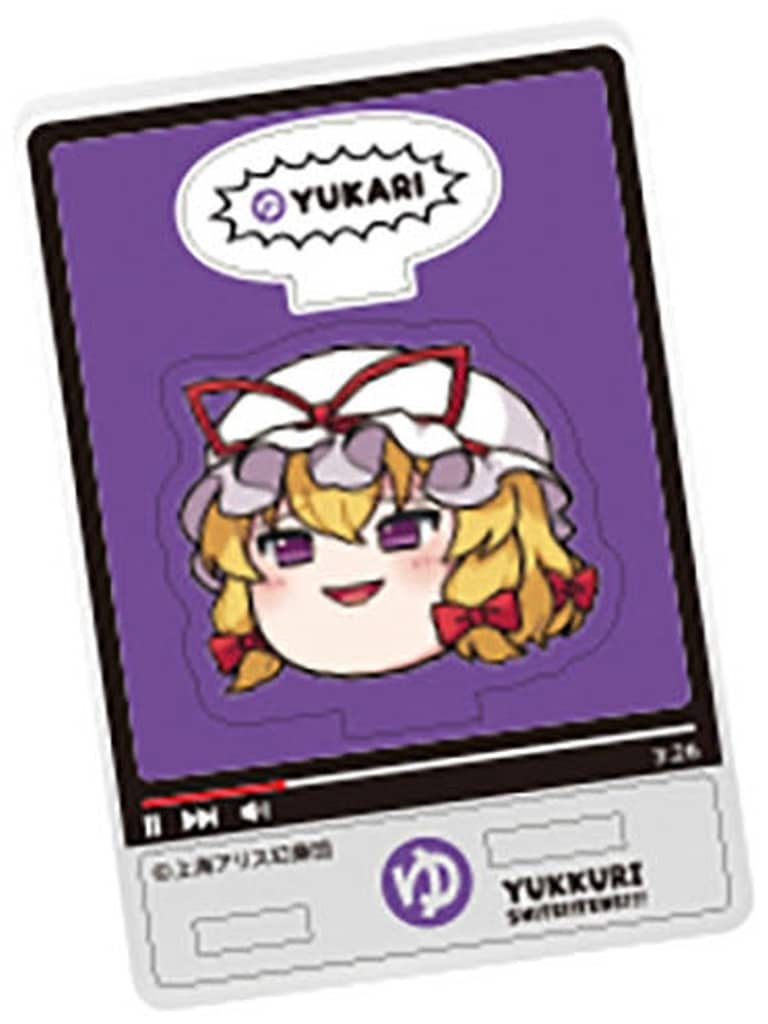 Yukari Yukkuri Acrylic Stand - Touhou Project Acrylic Stand 55×50mm (approx. 5 cm x 5 cm) - F-toys Confect (Pre-owned)