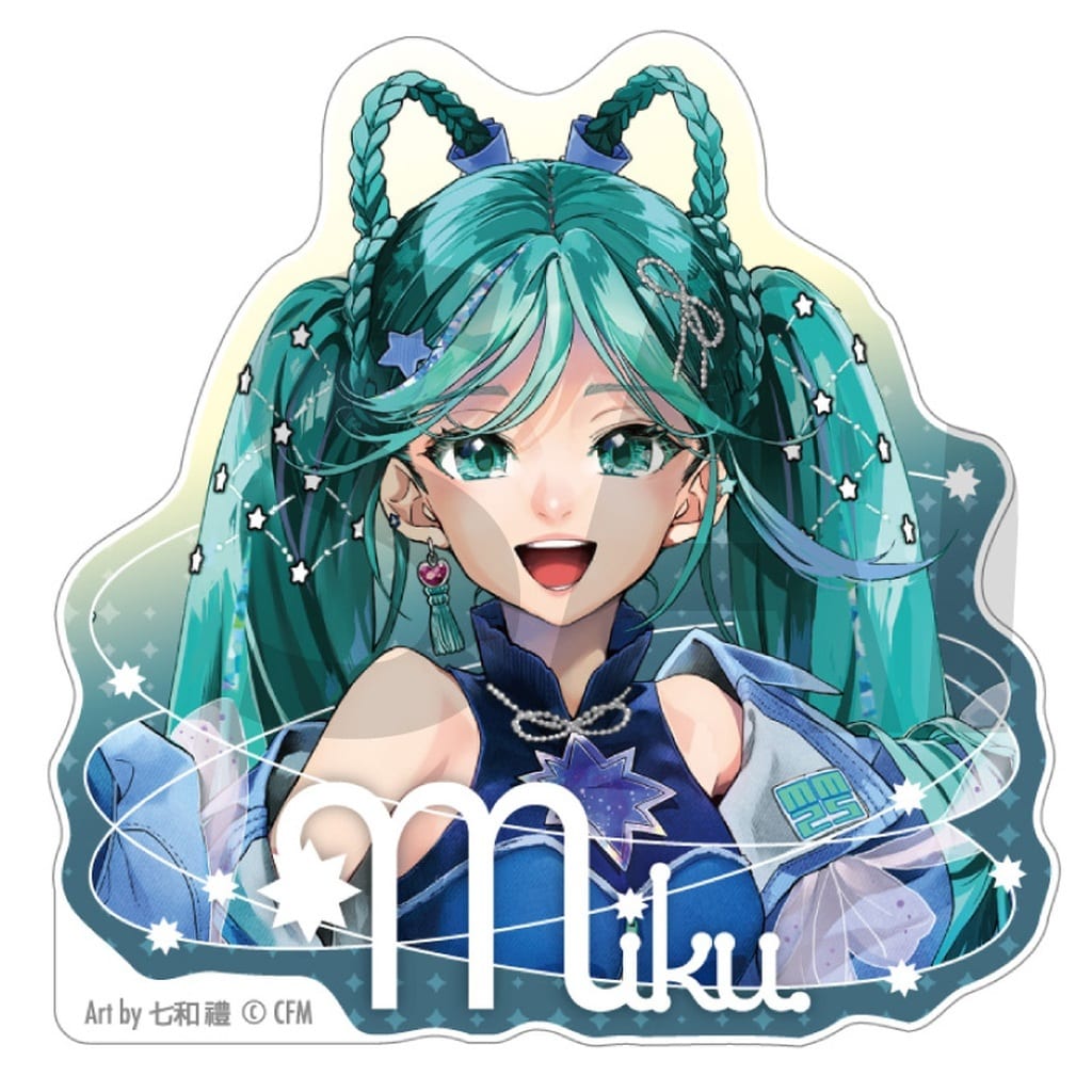 Hatsune Miku Full-Body Illustration Trading Acrylic Sticker - Hatsune Miku: Magical Mirai 2025 Collab Cafe E-DINER (~60x50mm) Pre-owned