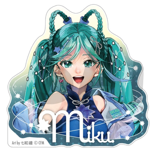 Hatsune Miku Full-Body Illustration Trading Acrylic Sticker - Hatsune Miku: Magical Mirai 2025 Collab Cafe E-DINER (~60x50mm) Pre-owned