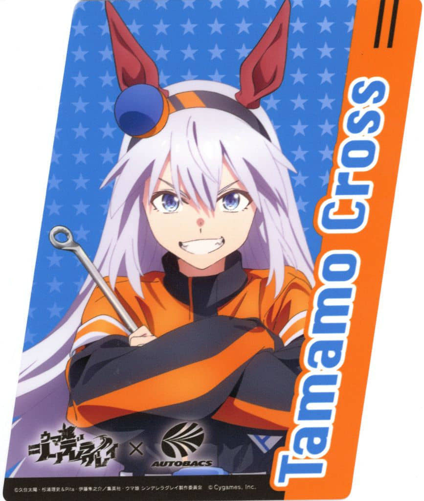Tamamo Cross Weather-Resistant Sticker — Umamusume: Cinderella Gray × Autobacs (WIZARD, 130×155mm / 5.12×6.10in, Pre-owned)