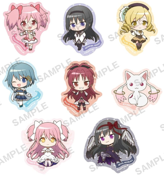 Puella Magi Madoka Magica Trading Die-Cut Sticker Full Set of 8 - Bushiroad Creative - Approx. 60 x 60 mm - Pre-owned