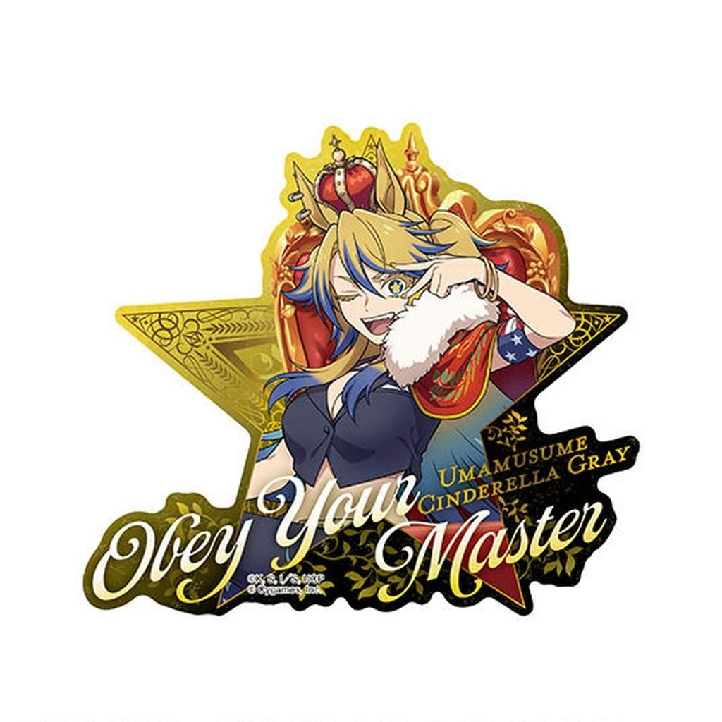 Obey Your Master Travel Sticker - Umamusume: Cinderella Gray (Ensky, approx. 68×27mm sticker / Card 99×107mm, Used)