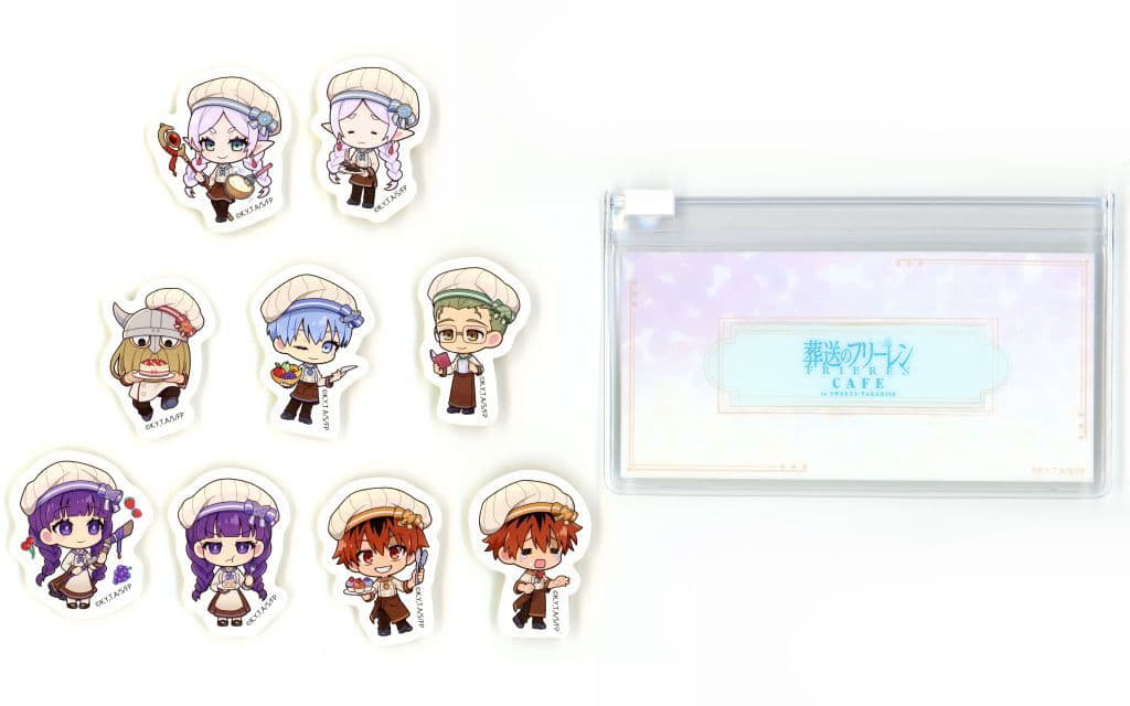 Frieren CAFE Flake Stickers with Clear Case