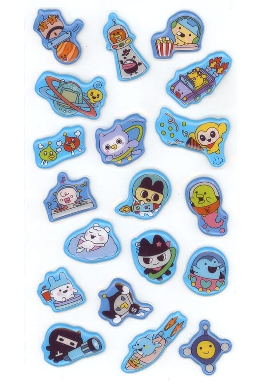 Blue Puffy Stickers Tamagotchi 30th Anniversary