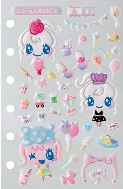 Tamagotchi Tamamori Seal Refill Pastel Amusement Park Set