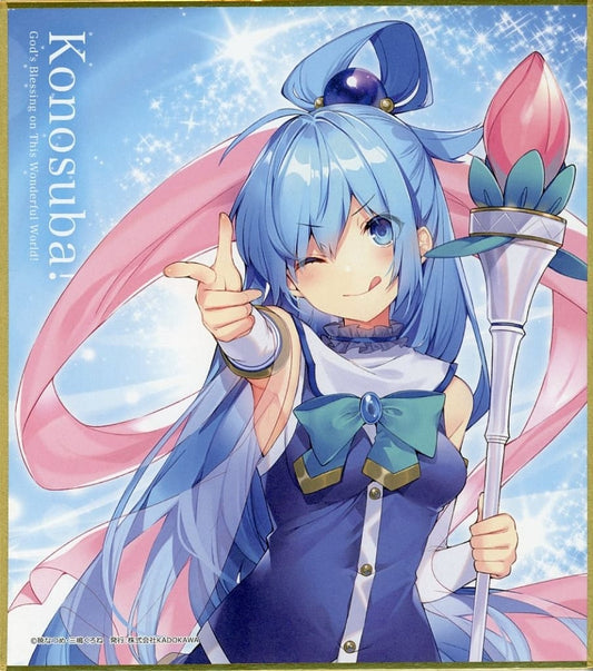 Aqua (Ranosupo! Ver.) Mini Shikishi - KonoSuba 10th Anniversary