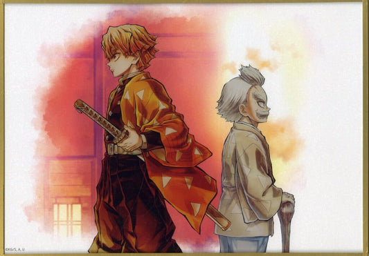 Zenitsu Agatsuma & Jigoro Kuwajima Acrylic Shikishi (B5) - Demon Slayer: Kimetsu no Yaiba WEBSHOP Lottery B Prize (ufotable, Pre-owned)
