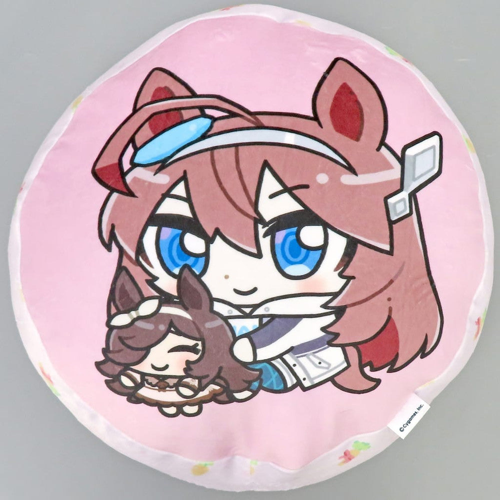 Mihono Bourbon & Rice Shower Round Cushion - Uma Musume Pretty Derby POP UP STORE in Marui (Approx 35cm, Polyester, Pre-owned)