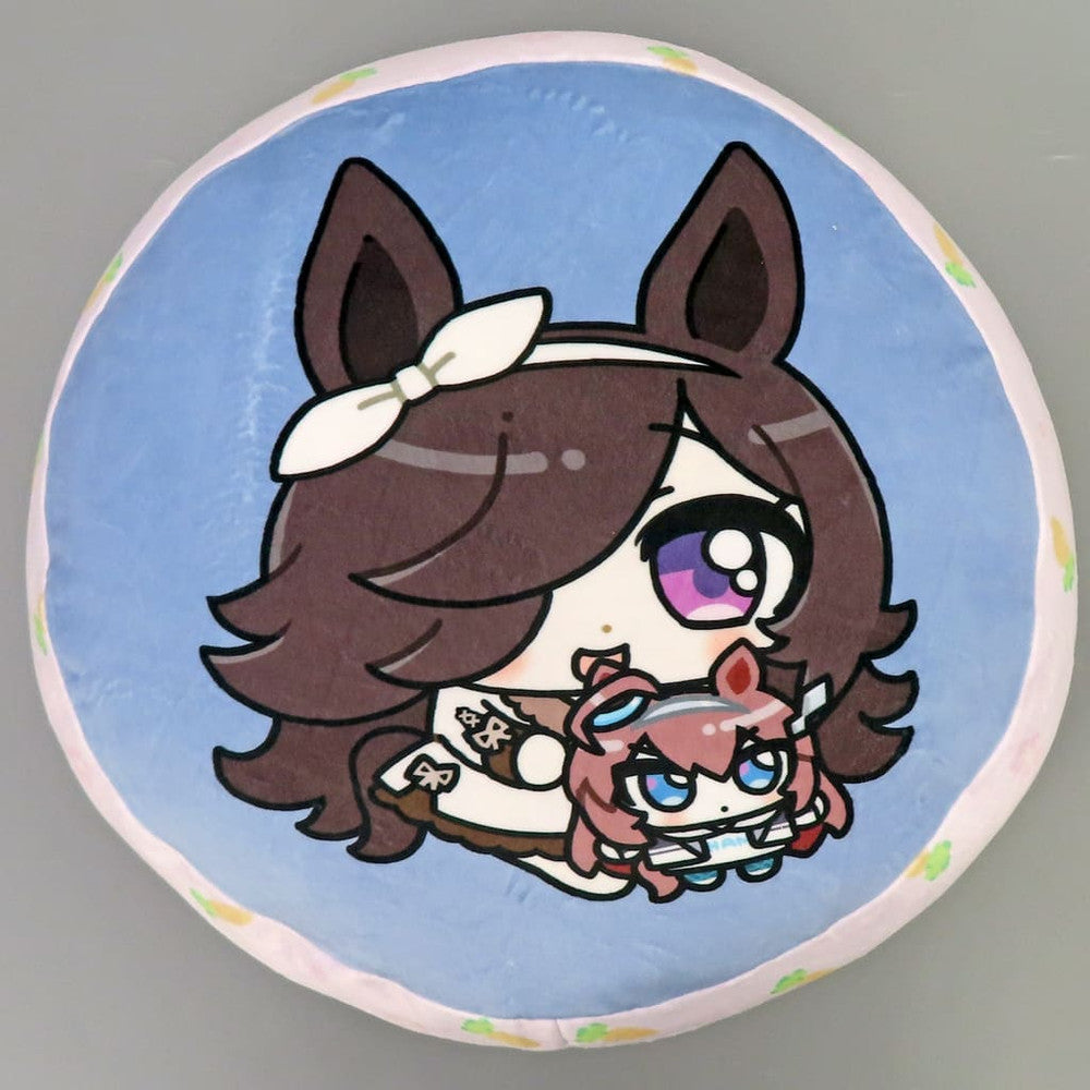 Mihono Bourbon & Rice Shower Round Cushion - Uma Musume Pretty Derby POP UP STORE in Marui (Approx 35cm, Polyester, Pre-owned)