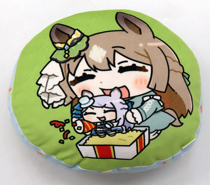 Satono Diamond & Kitasan Black Round Cushion - Umamusume Pretty Derby POP UP STORE in Marui (Approx 35cm, Pre-owned)