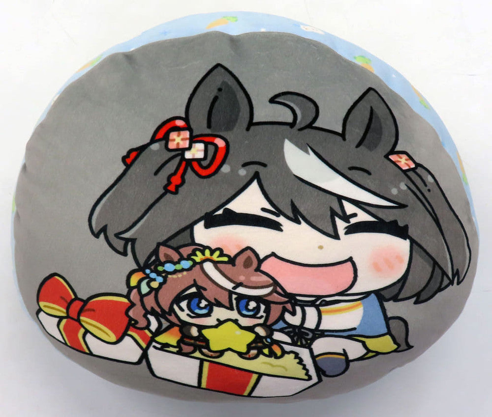 Satono Diamond & Kitasan Black Round Cushion - Umamusume Pretty Derby POP UP STORE in Marui (Approx 35cm, Pre-owned)