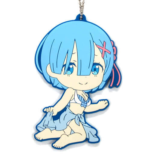 Rem (Sitting) Big Rubber Keychain - Kyun Chara Illustrations - Ichiban Kuji Re:ZERO -Starting Life in Another World- Summer! Sea! Another World Summoning! F Prize