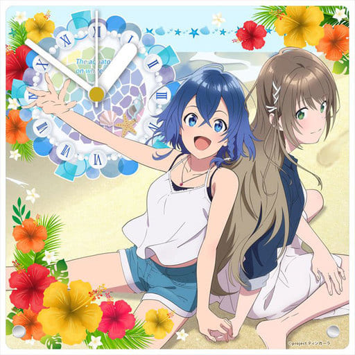 Kukuru Misakino & Fuuka Miyazawa Acrylic Desk Clock - The Aquatope on White Sand