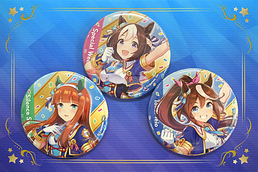 Special Week, Silence Suzuka & Tokai Teio Official Can Badge 3-Piece Set (3rd EVENT Ver.) — Umamusume Pretty Derby 3rd EVENT WINNING DREAM STAGE (Cygames)