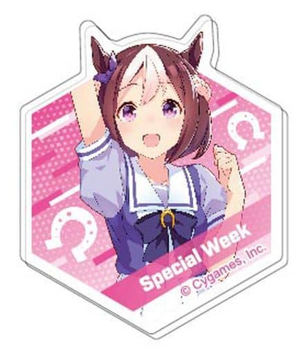 Special Week Acrylic Badge - Umamusume Pretty Derby (Hasepro / Bandai) Approx. 60×50×3mm