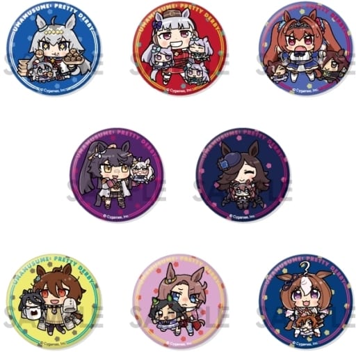 Umamusume Pretty Derby Trading Can Badge Set Vol.1 (8 Badges) - Sol International - Plush Theme, 56mm Tin Badges