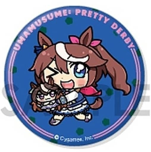 Tokai Teio & Symboli Rudolf Trading Pin Can Badge Set - Umamusume Pretty Derby Trading Can Badge ~With Plushies~ Vol.2 (56mm, Sol International, Pre-owned)