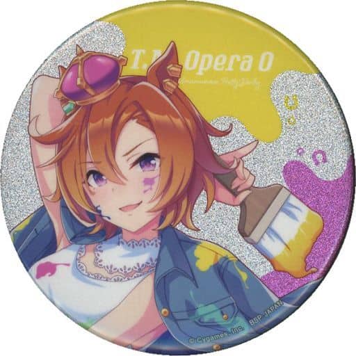 T.M. Opera O Glitter Can Badge - Painter Style (Umamusume Pretty Derby NAMCO Promotion SECOND) — Bandai Namco Amusement, 7cm